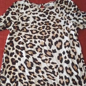 H&M animal print blouse; short-sleeved
